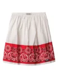 Miu Miu Slubbed Bandana poplin skirt - White