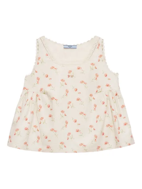 Prada top con bordado floral