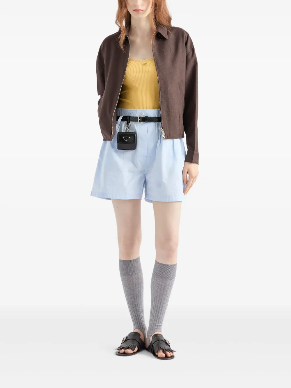 Prada haut en maille à design nervuré | Débardeurs | Image 2