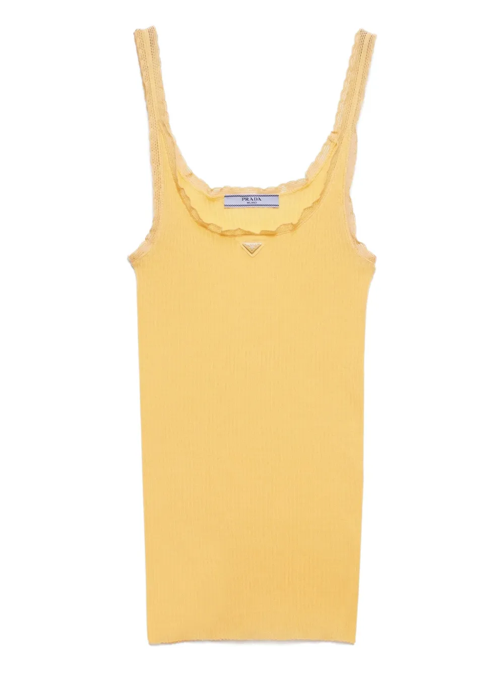 Prada Geribbelde tanktop Geel