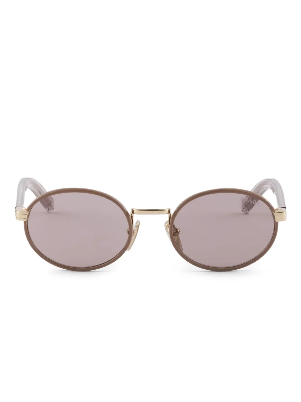 Prada Eyewear Zonnebril met rond montuur Beige