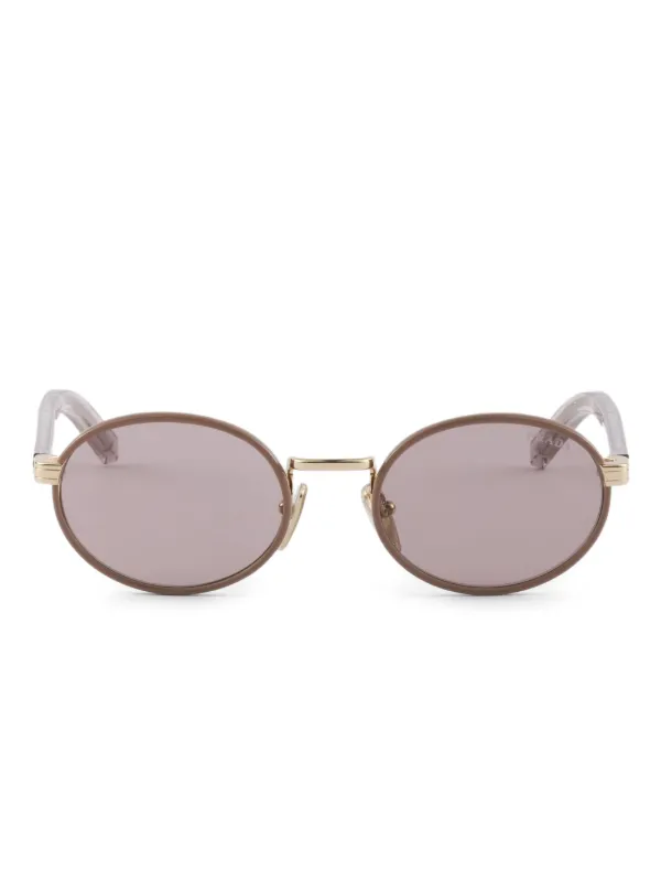 小物 PRADA Logo round sunglasses ÓCulos De Sol Com O Logotipo Prada Lentes Cinza Ardósia | PRADA