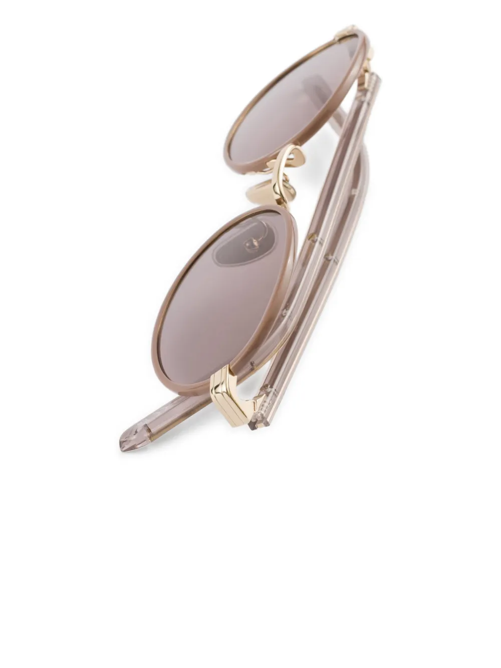 Prada Eyewear Zonnebril met rond montuur Beige