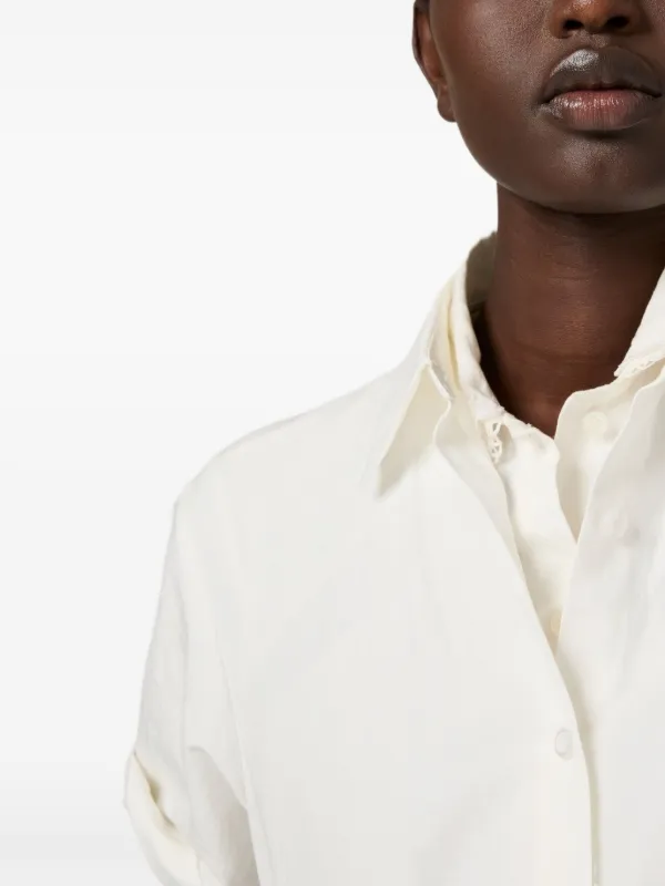 Miu Miu bandana-print Poplin Midi Dress | White | FARFETCH