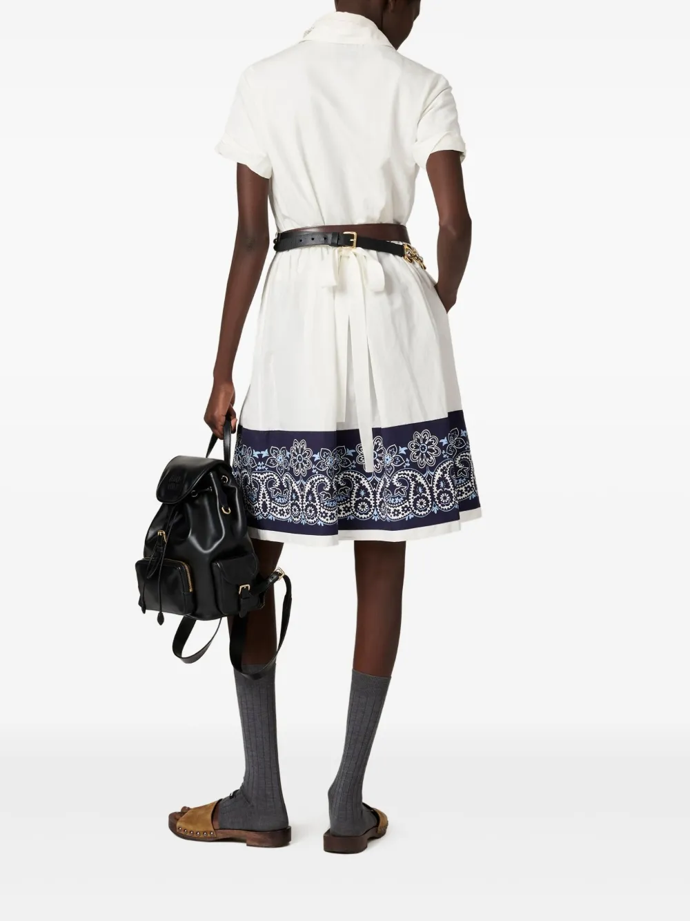 Miu Miu Bandana-print Poplin Midi Dress
