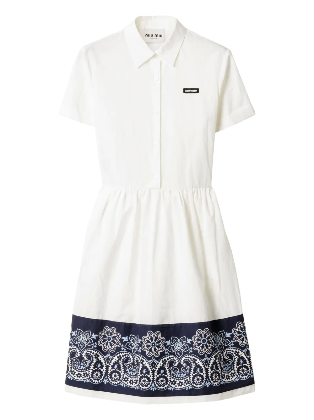 Miu Miu bandana-print poplin midi dress | blanco | Image 1