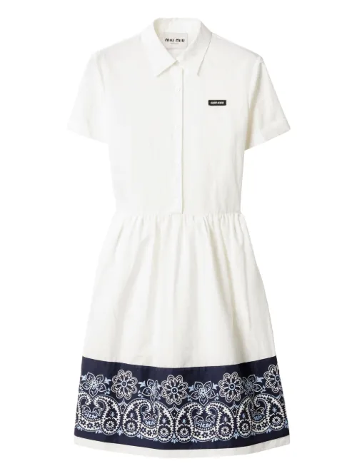 Robe mi-longue à imprimé bandana - Miu Miu - Modalova