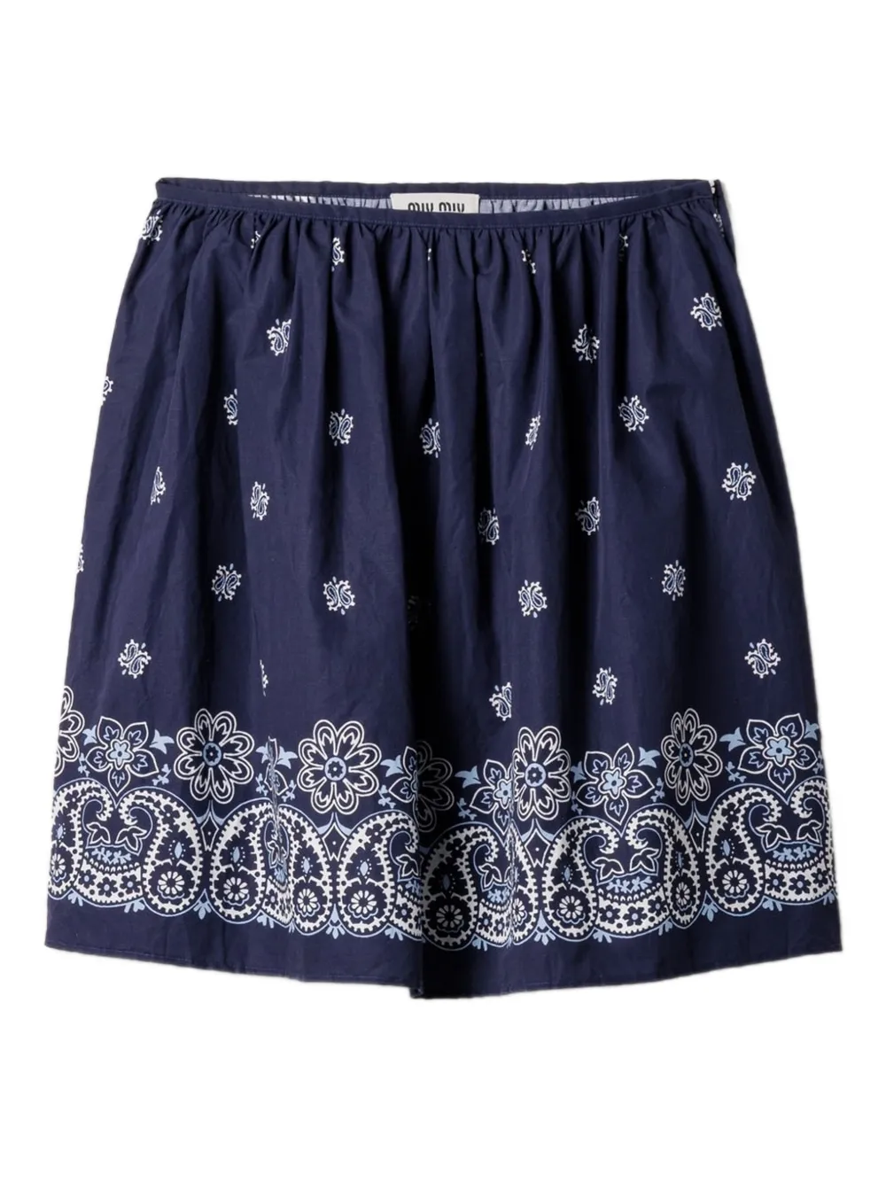 Miu Miu jupe en popeline Cornflower à design nervuré | bleu | Image 1