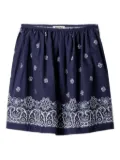 Miu Miu Cornflower slubbed poplin skirt - Blue