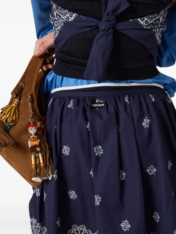 【Miu Miu】プリント スラブ ポプリン スカート 華やかな気品》【MiuMiu】プリントスラブポプリンスカート
