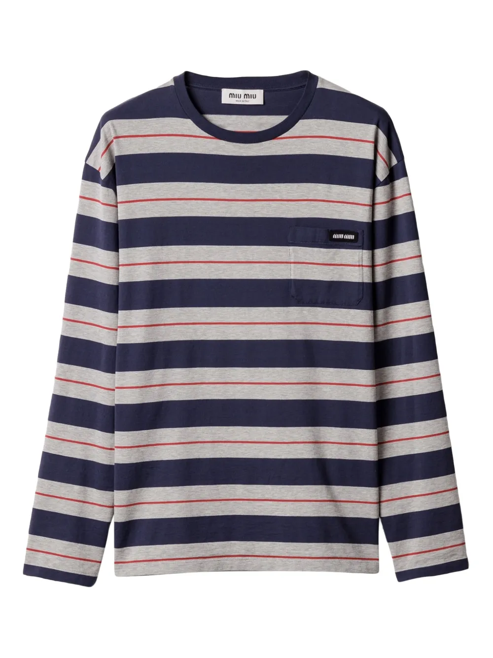 Miu Miu long-sleeves cotton T-shirt | Grey | Image 1