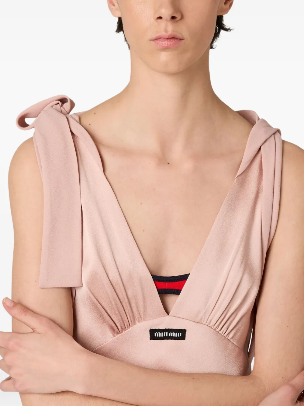 Miu Satijnen maxi-jurk Roze