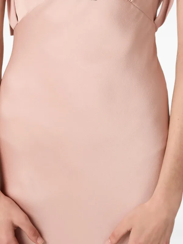 strapless open back dress Pink Off Shoulder Dress Ribbed Long Sleeve Mini Bodycon main image 1
