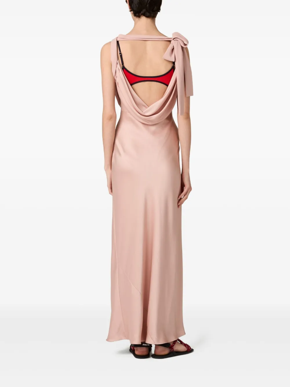 Miu Satijnen maxi-jurk Roze