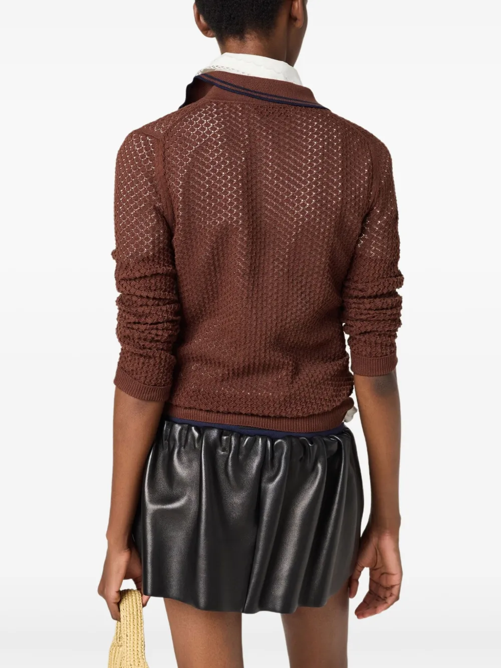 Miu Katoenen vest Bruin