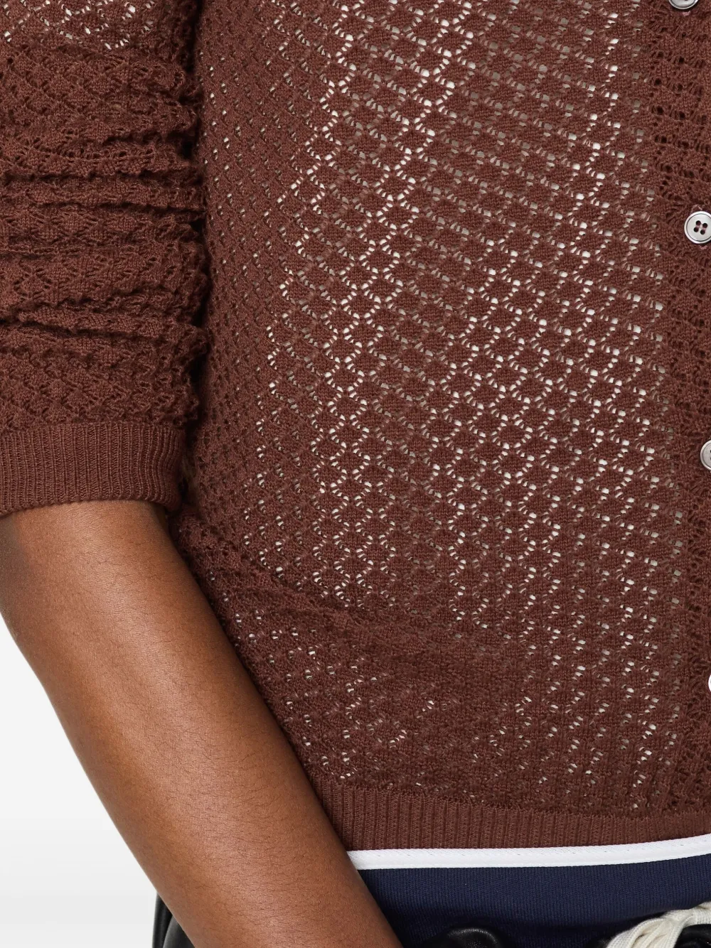 Miu Katoenen vest Bruin