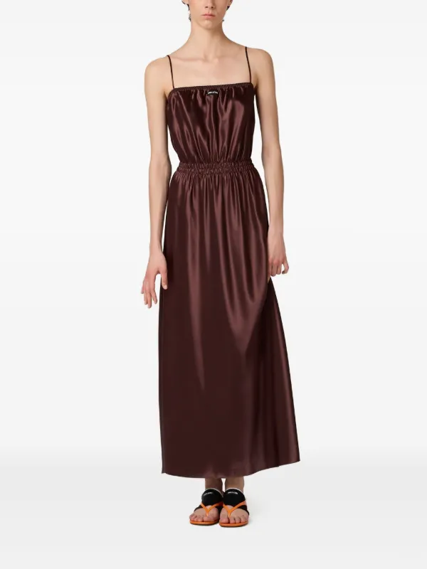 sachin and babi light blue dress Miu Miu Long Satin Dress, Woman, Cocoa Brown, Size 42