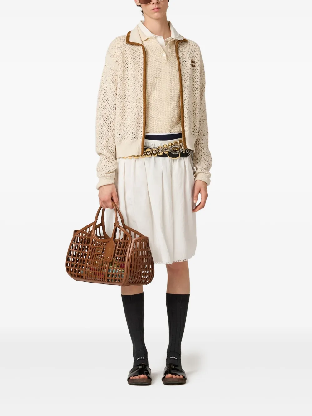 Miu Miu cotton polo shirt - Beige