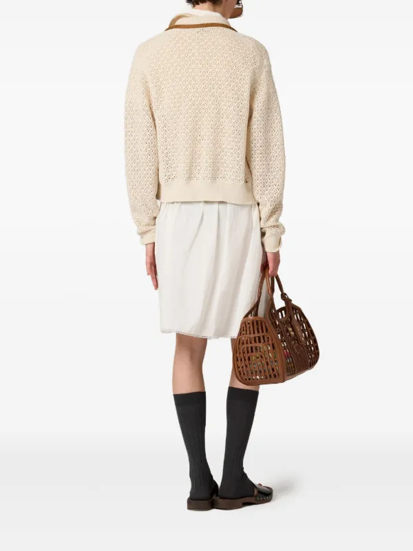 Miu Miu Crochet Workmanship Cardigan | Neutrals | FARFETCH