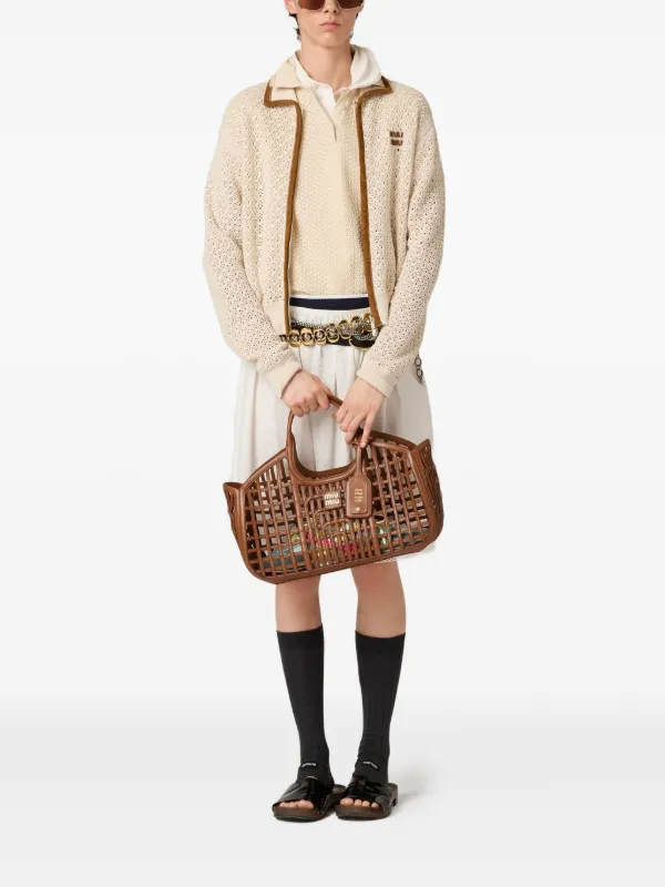 Miu Miu Crochet Workmanship Cardigan | Neutrals | FARFETCH
