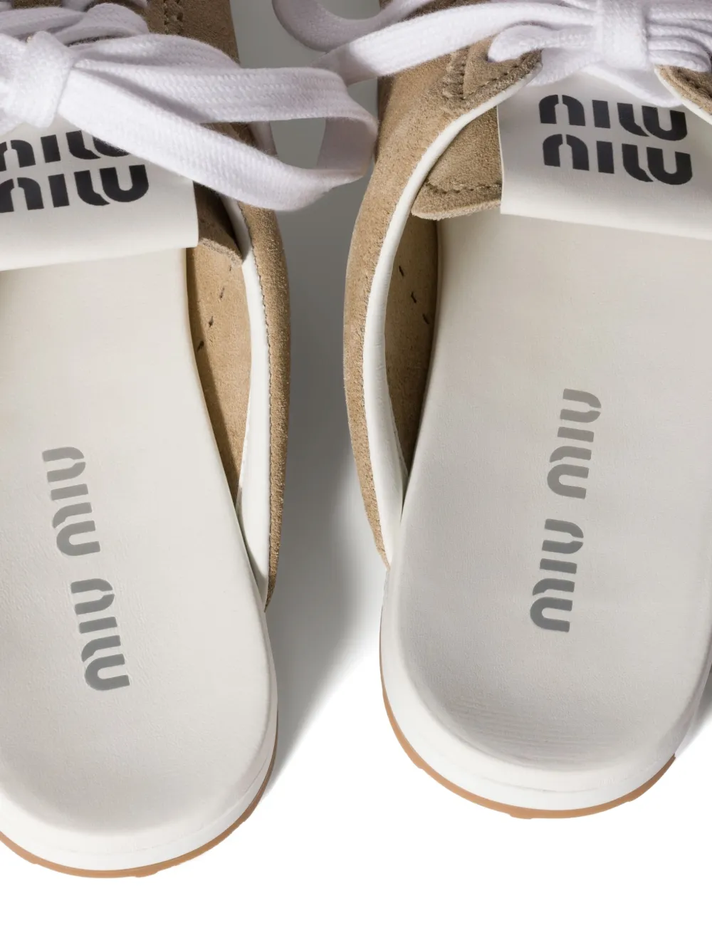 Miu Plume suede mules Neutrals