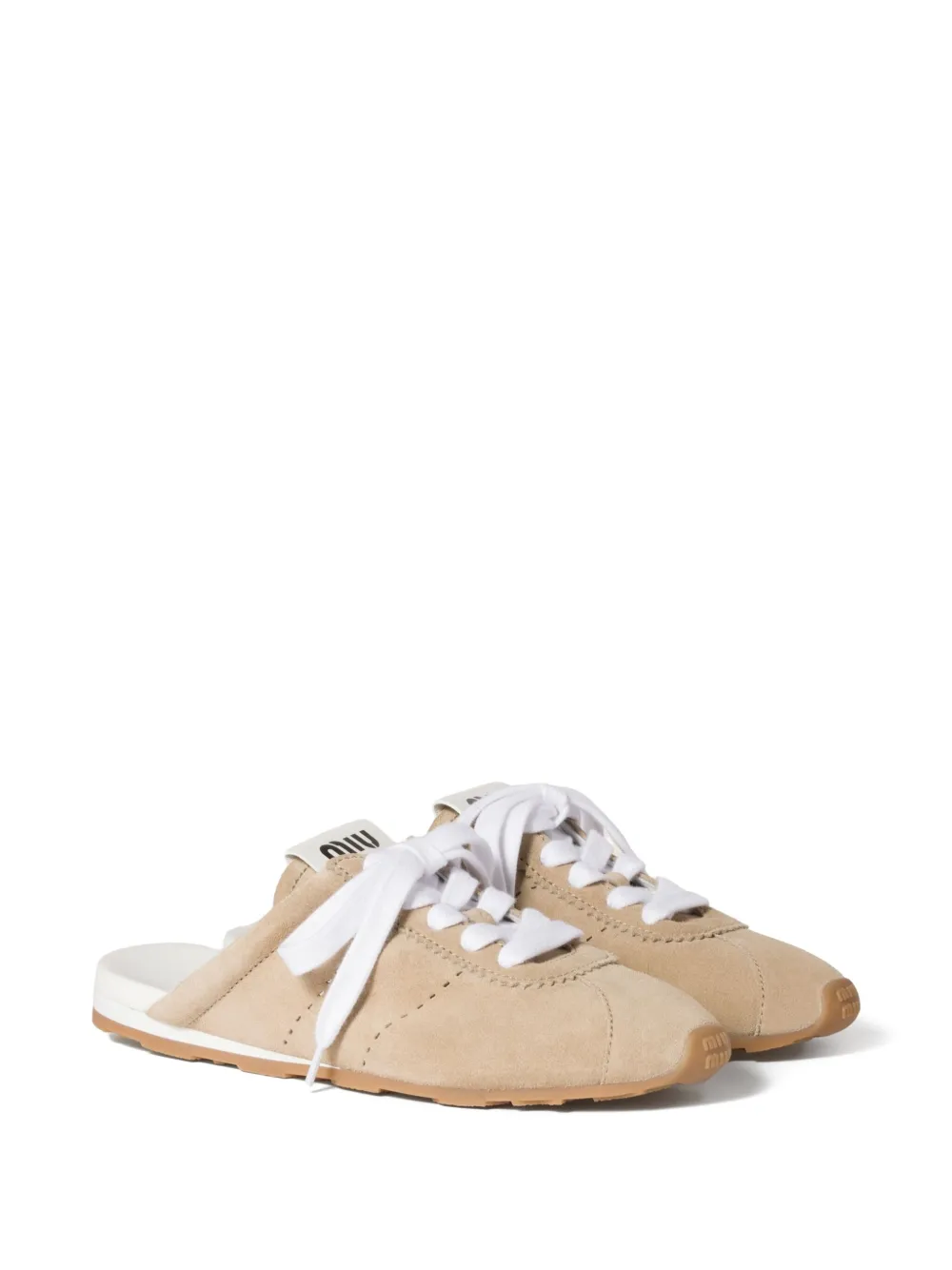 Miu Miu Plume suede mules - Beige