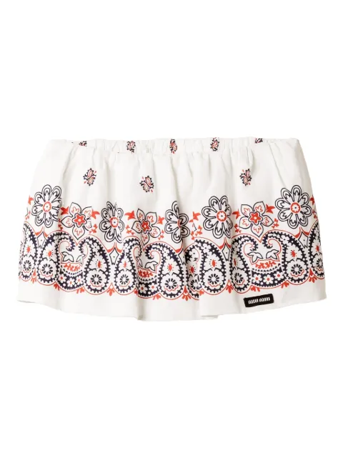 Miu Miu Slubbed poplin skort