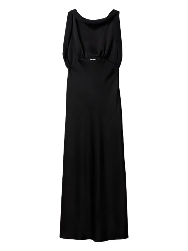 Miu Miu Satin Maxi Dress | Black | FARFETCH