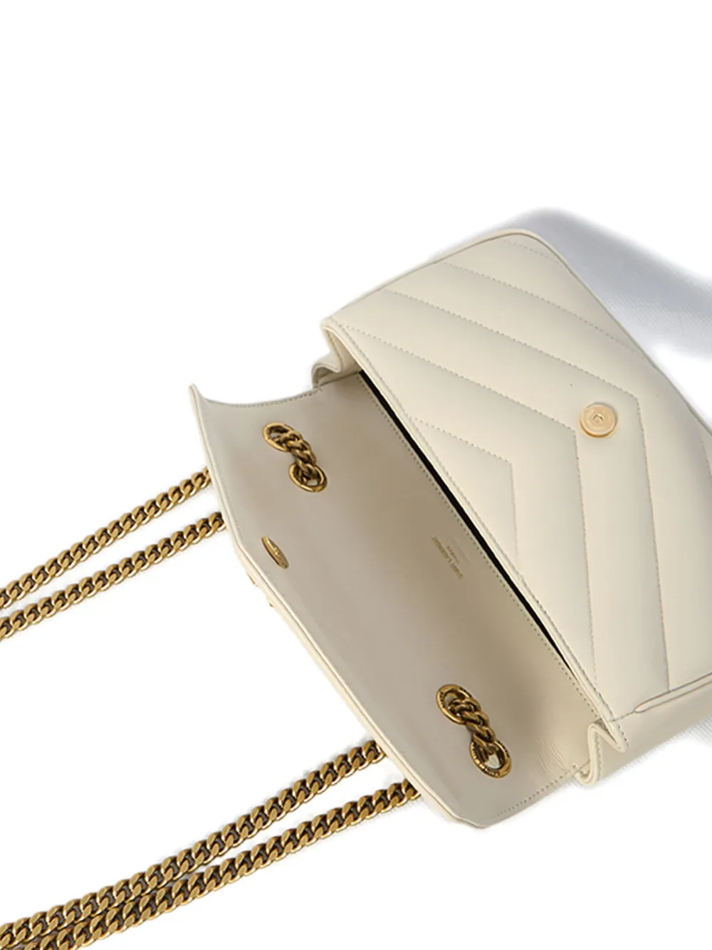 Saint Laurent Small Loulou Shoulder Bag In White