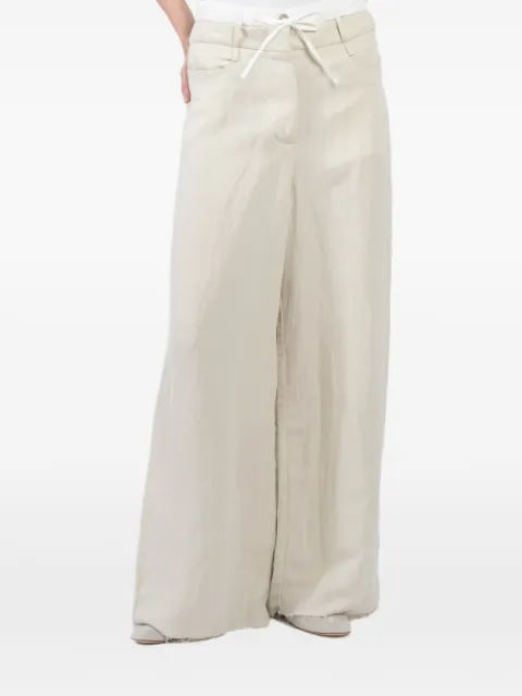 Masnada drawstring frayed palazzo pants