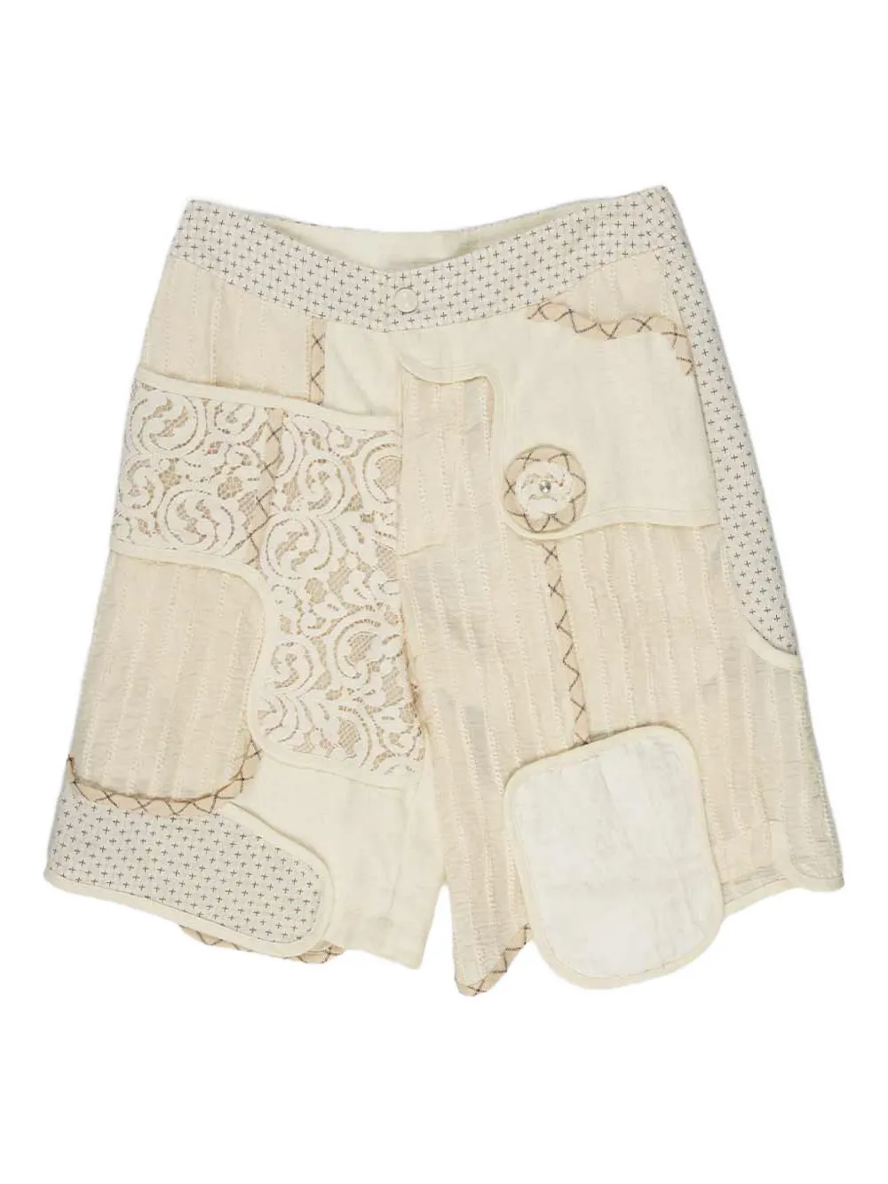 COMMUNS bermudas con diseño patchwork | blanco | Image 1