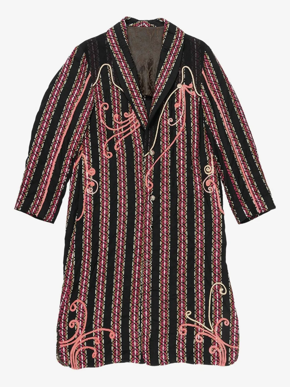 COMMUNS striped coat | Black | Image 1