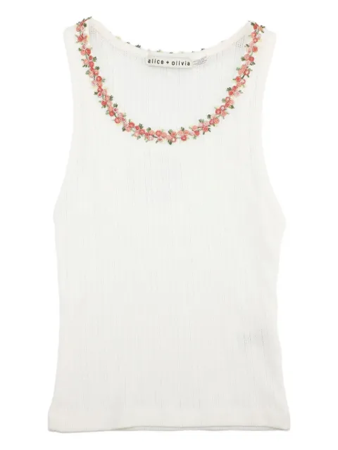 alice + olivia floral-embroidered tank top