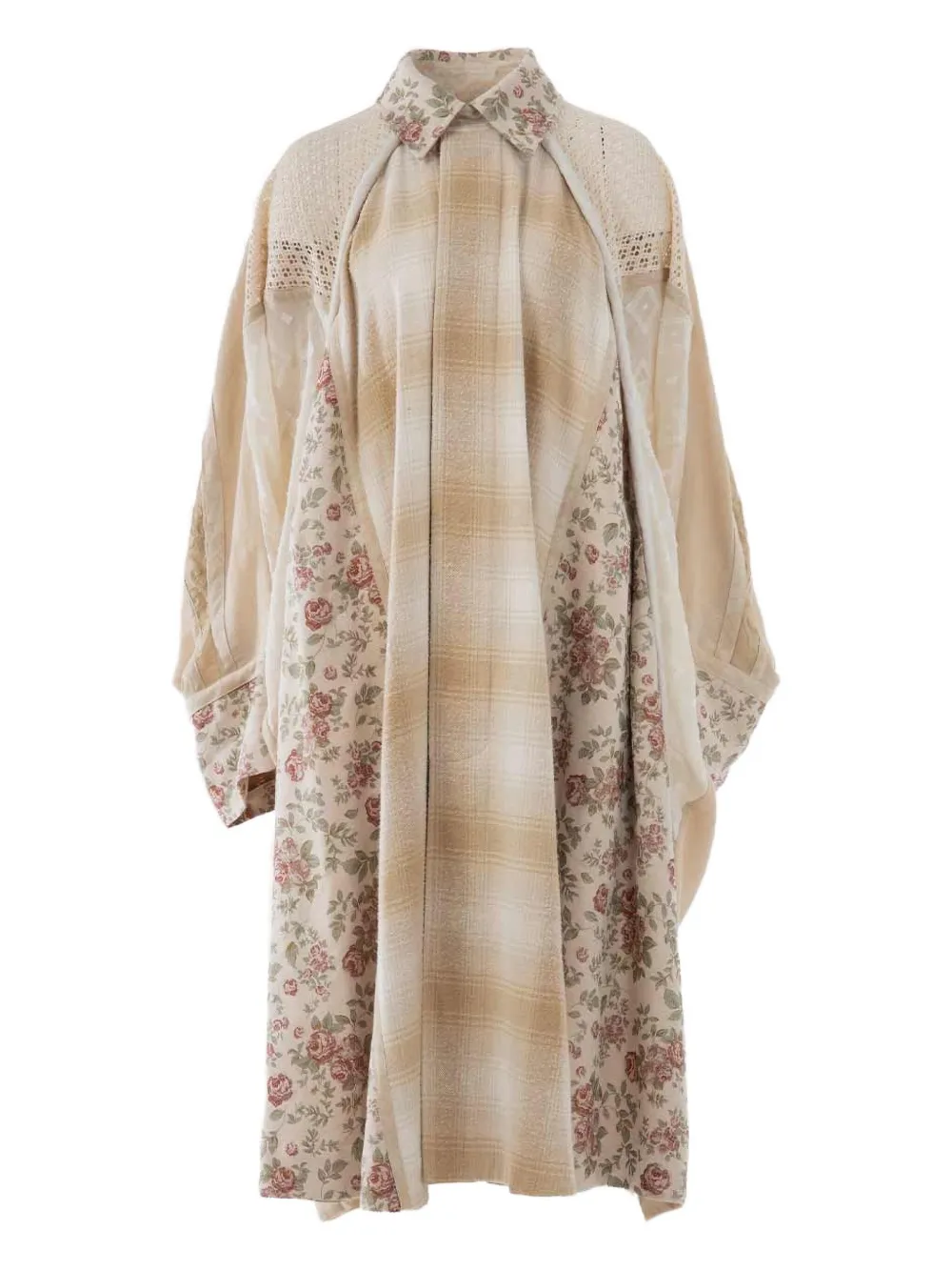 COMMUNS Jas met bloe print Beige