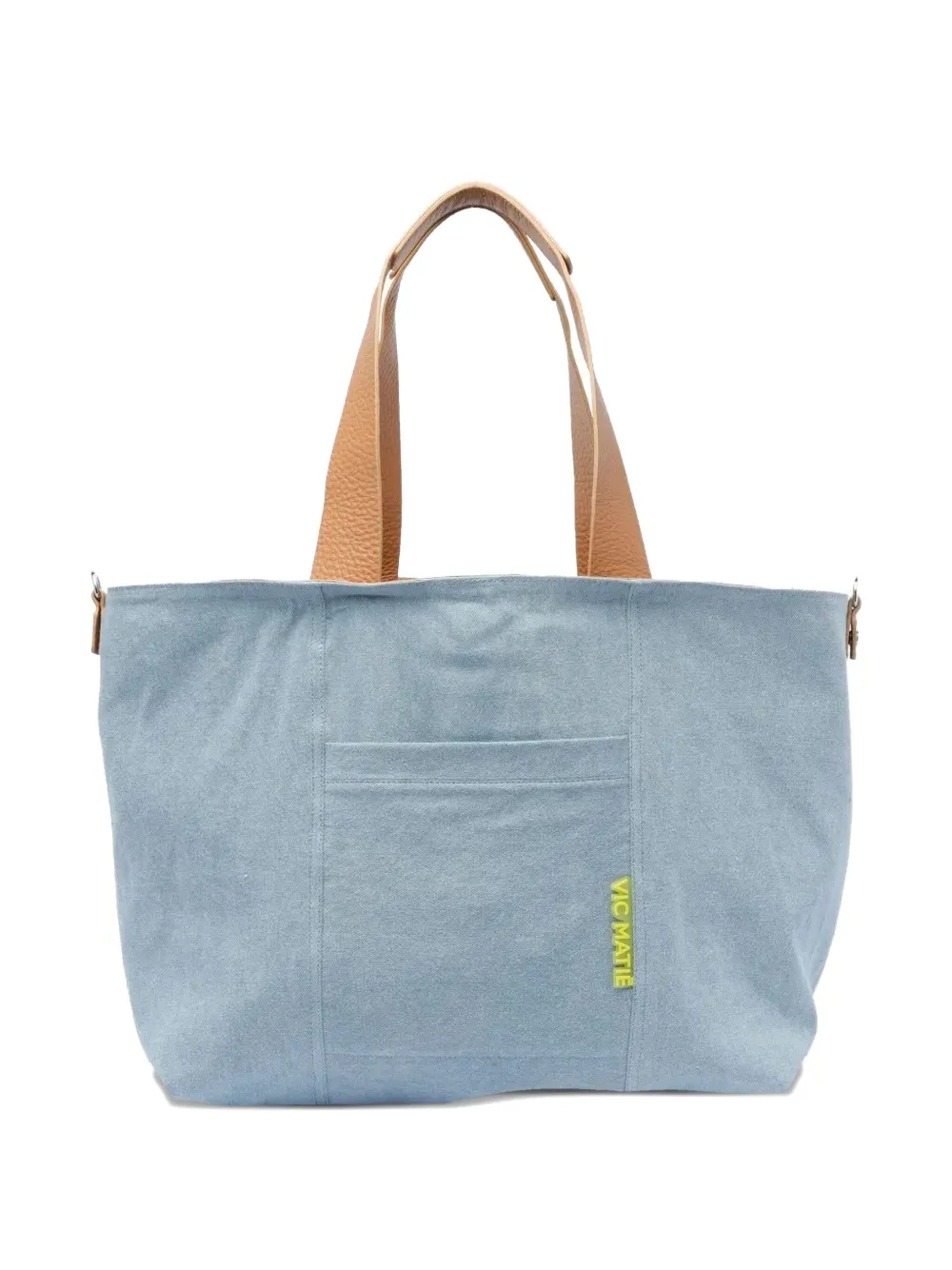 Vic Matie logo-plaque leather tote bag - Bruin