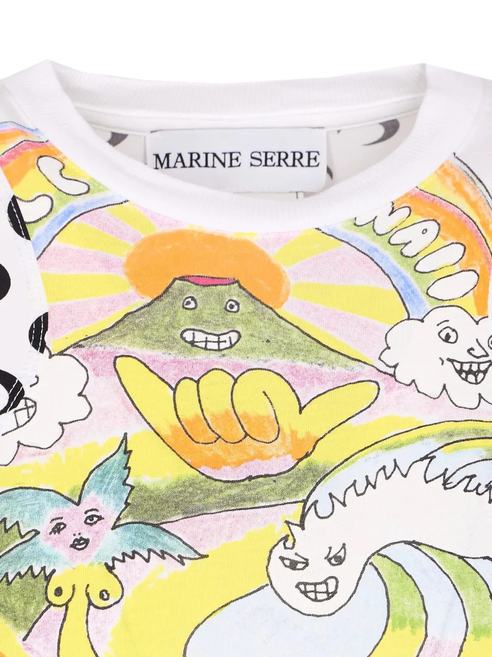 Marine Serre T-shirt met grafische print Wit