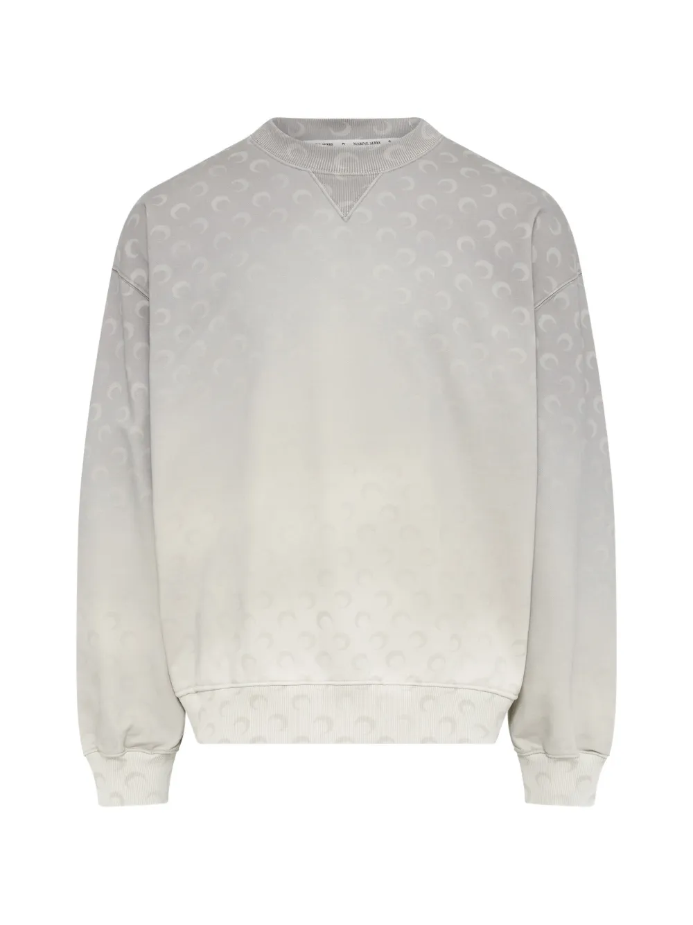 Marine Serre Moon fleece oversized sweater met vervaagd effect Grijs