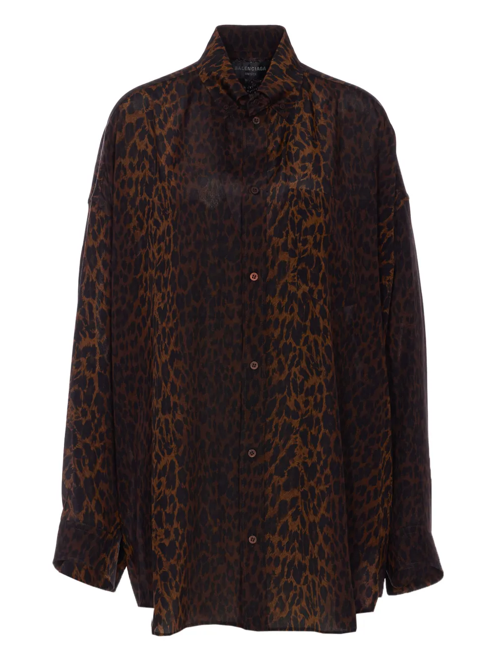 Balenciaga Shirt met luipaardprint Bruin