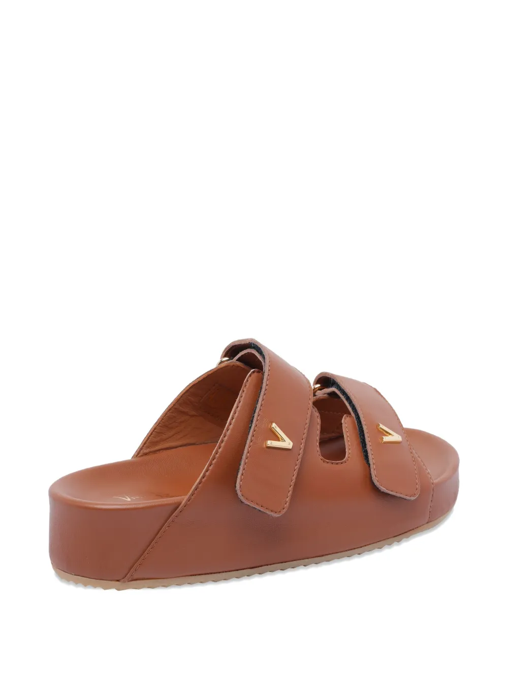 Via Roma 15 leather slides Brown