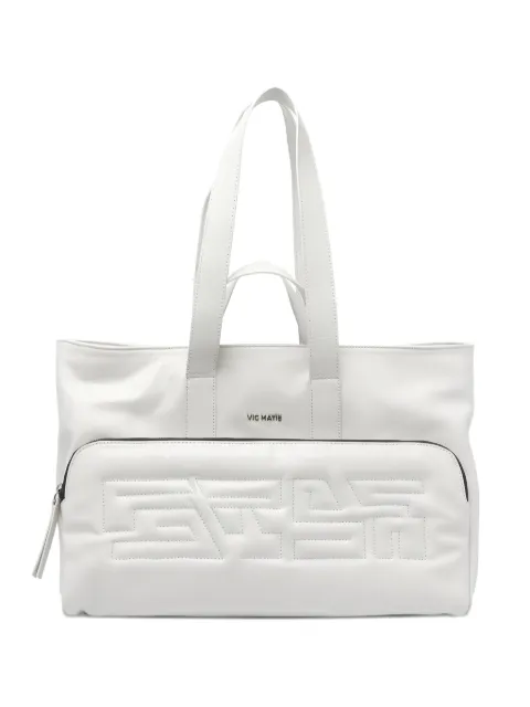 Vic Matie logo-lettering quilted tote bag