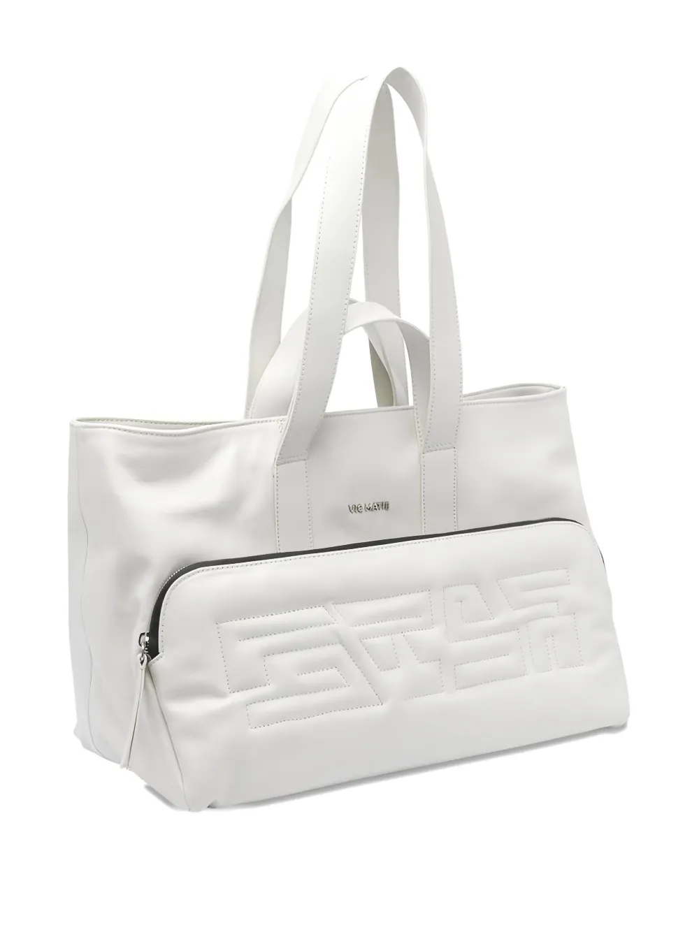 Vic Matie Logo-lettering Quilted Tote Bag In White