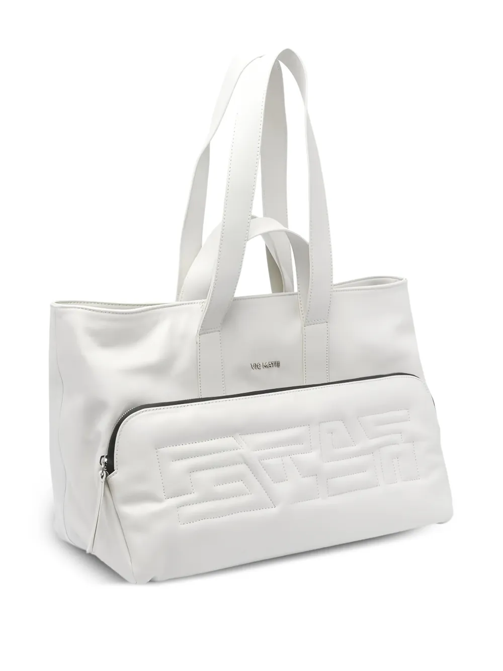 Vic Matie Gewatteerde shopper met logo Wit