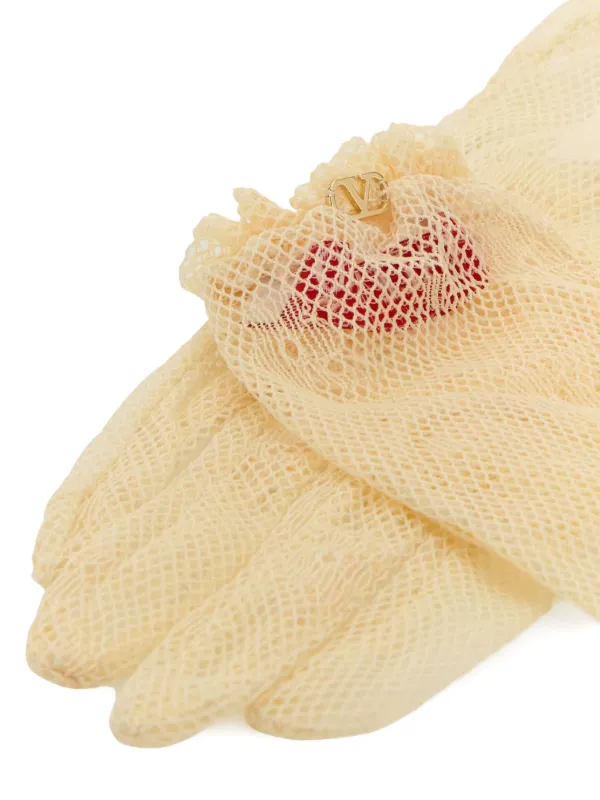 Valentino Garavani Mesh Gloves | Neutrals | FARFETCH