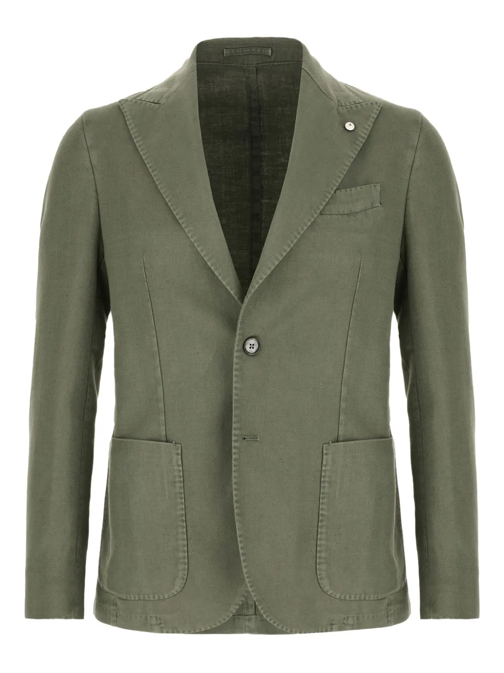 herringbone single-breasted blazer