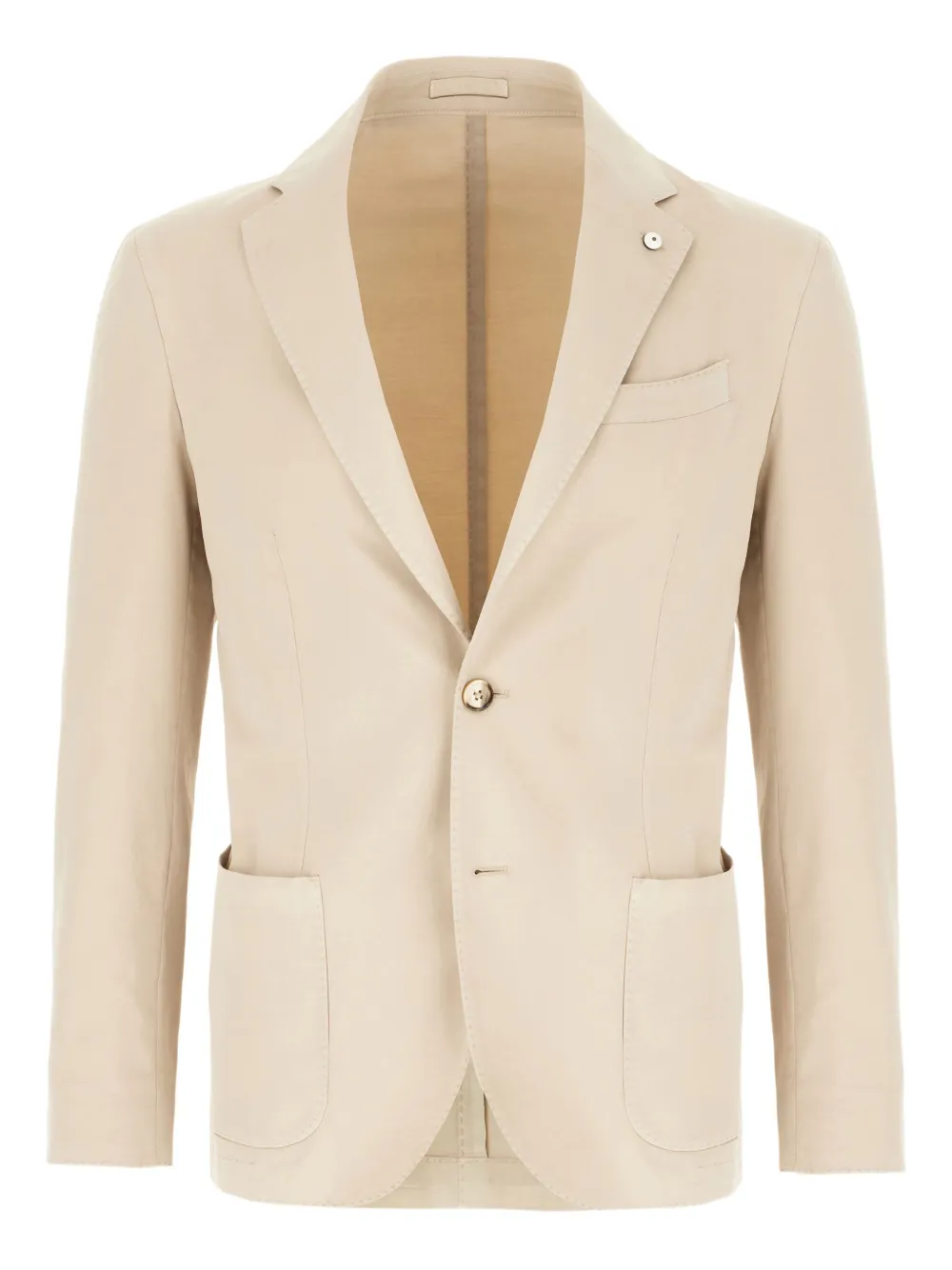 button-fastening patch-pockets blazer