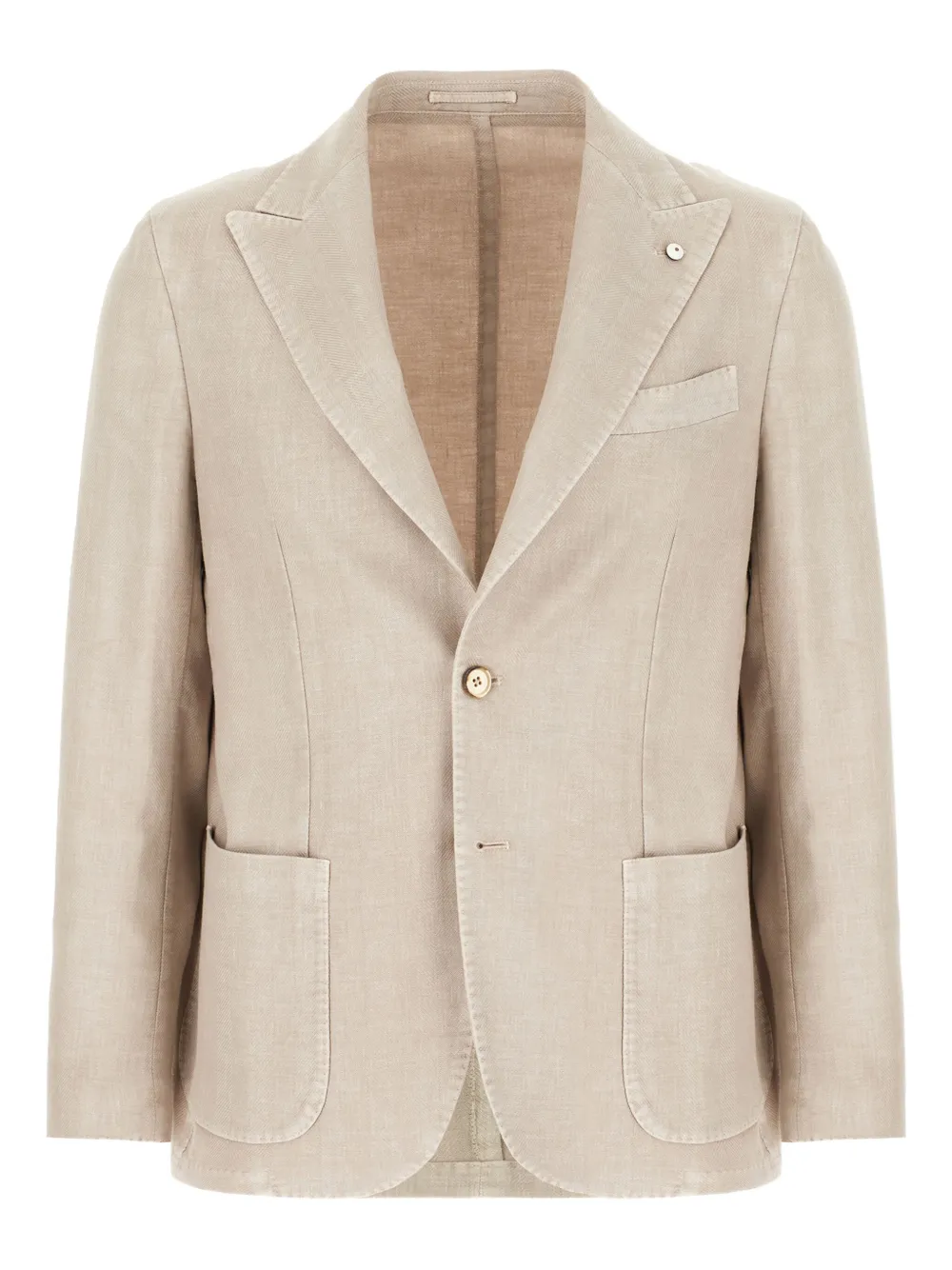 patch-pocket linen blazer