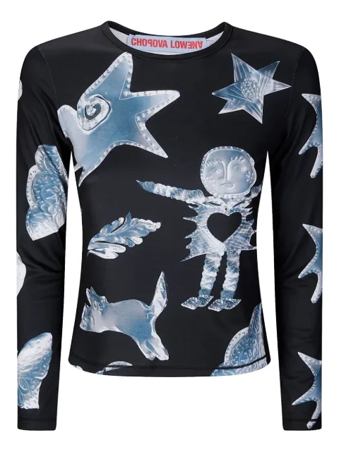 Chopova Lowena graphic-print long-sleeve top