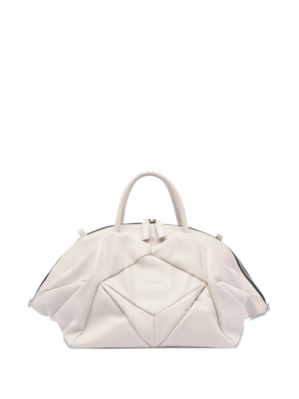Vic Matie pleated leather tote bag | White | Image 1