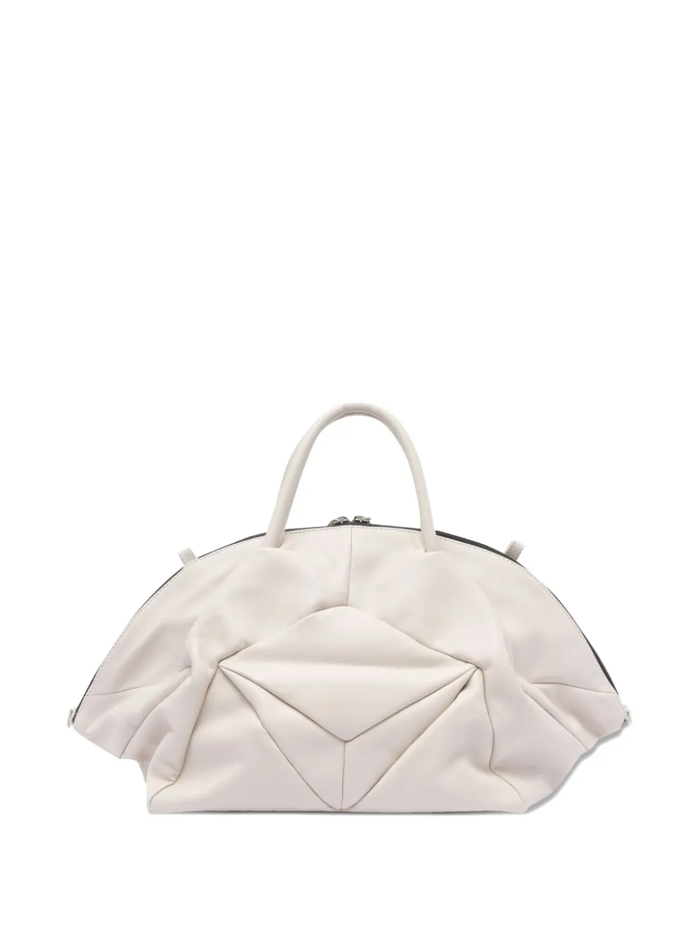 Vic Matie pleated leather tote bag - Wit