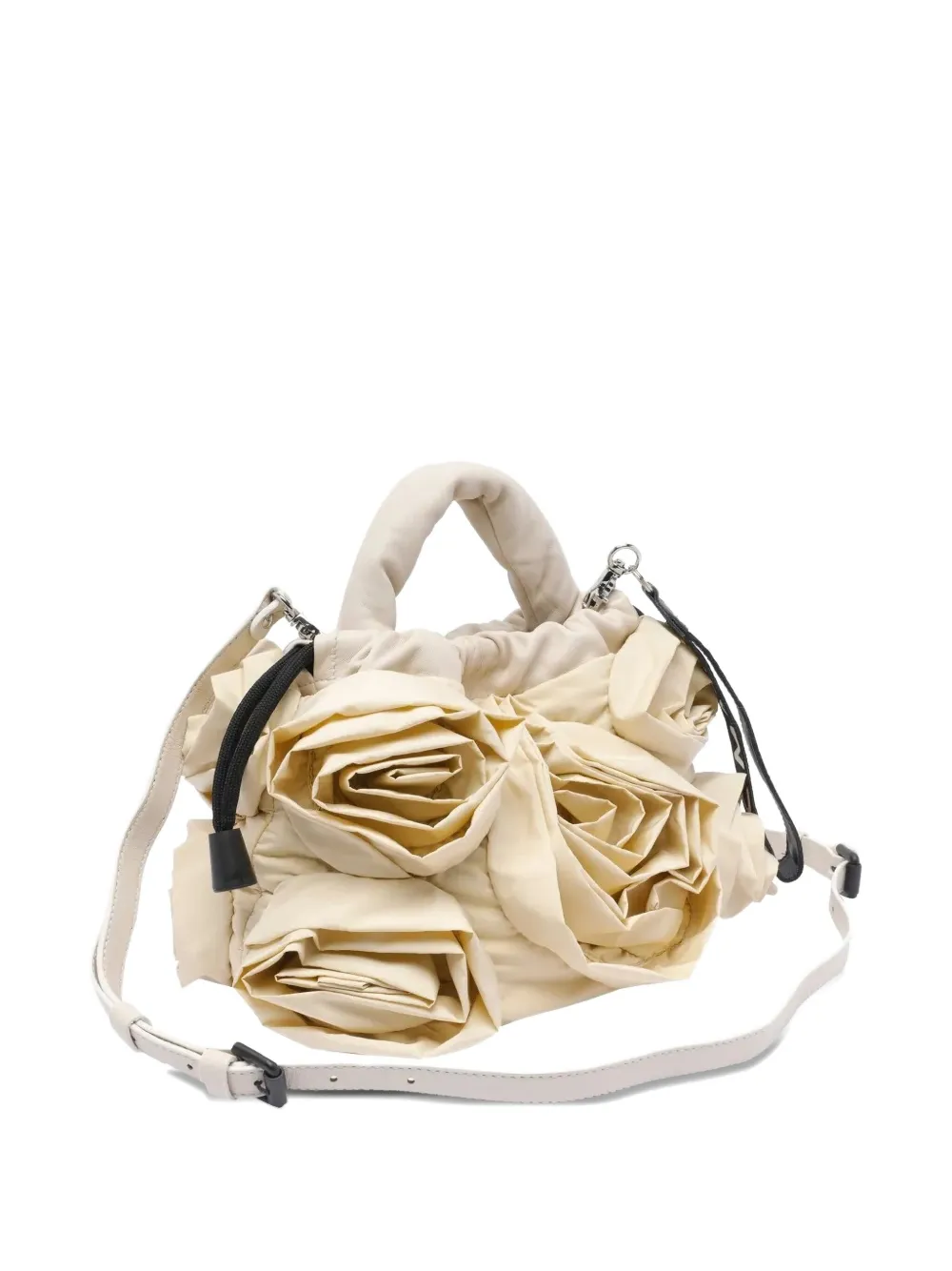 Vic Matie rose-appliqué tote bag - Beige